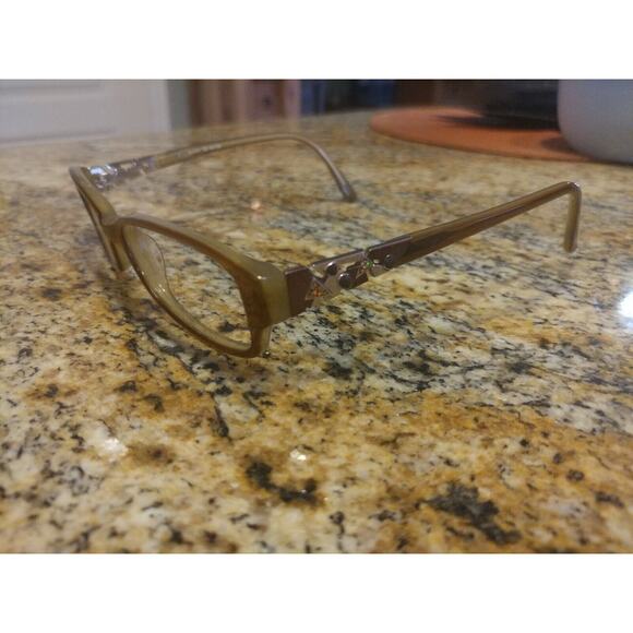 La Scala Womens Eyeglass Nice!!!!! 437 Brown Cream Bronze 52-16-135 - Picture 1 of 10